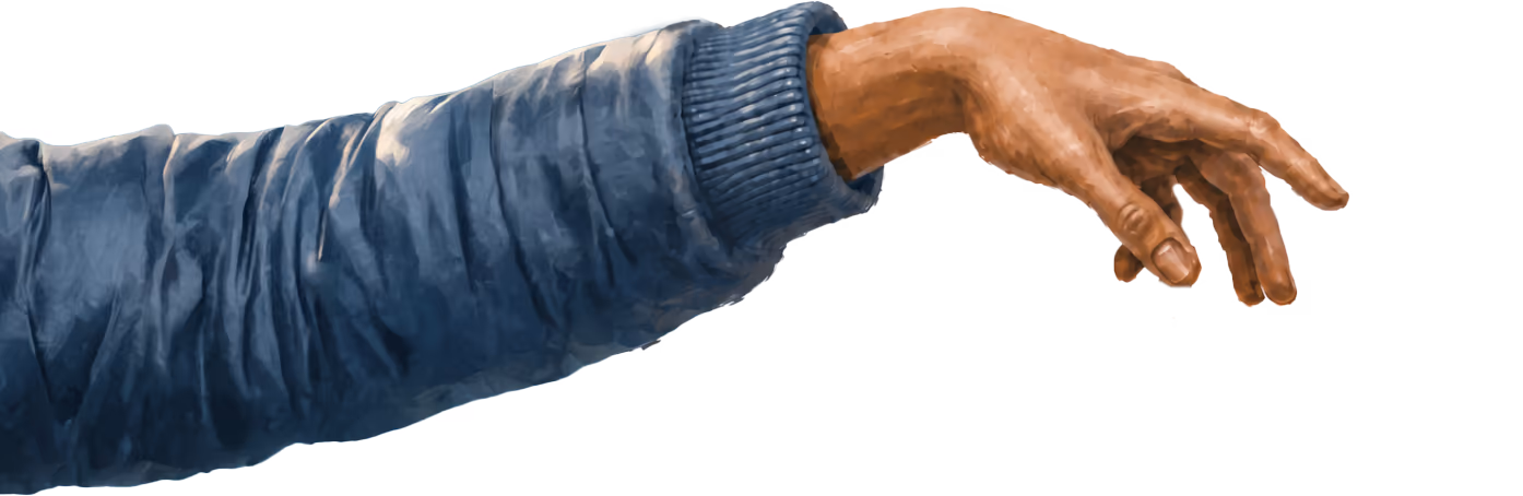 Left hand holding phone