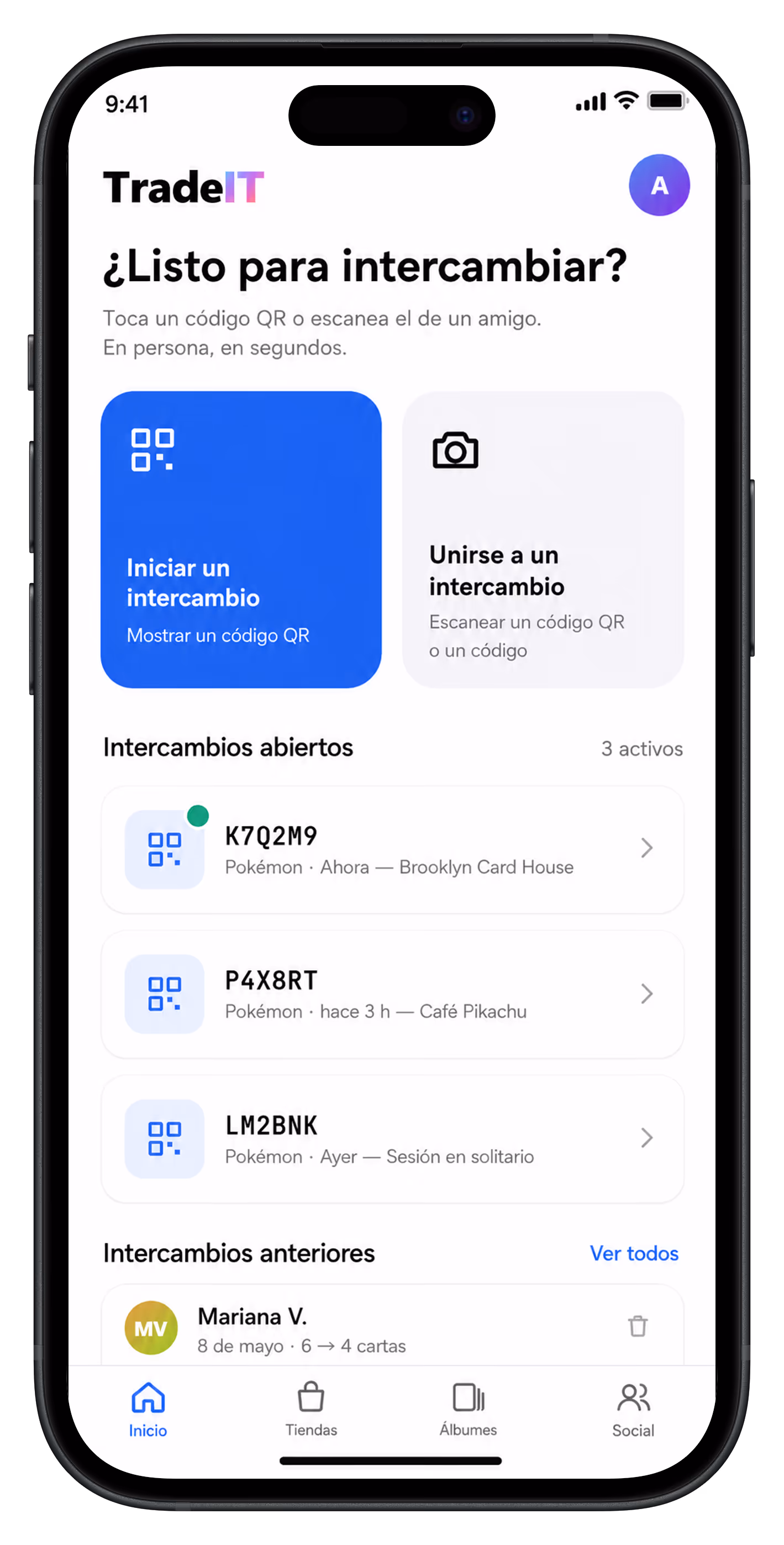 TradeIT app on a smartphone